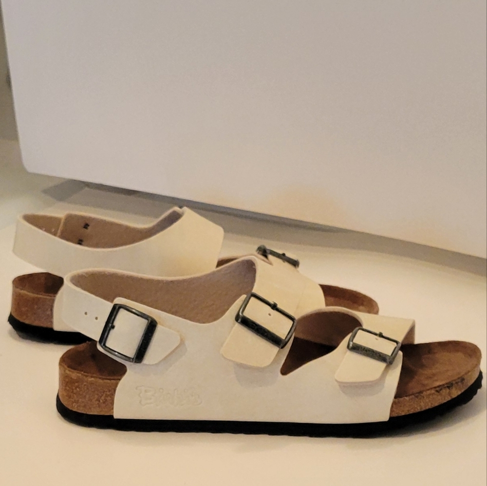 BIRKENSTOCK BIRKI'S LE MANS Off White Sandals Size 10 41 - Picture 5 of 9